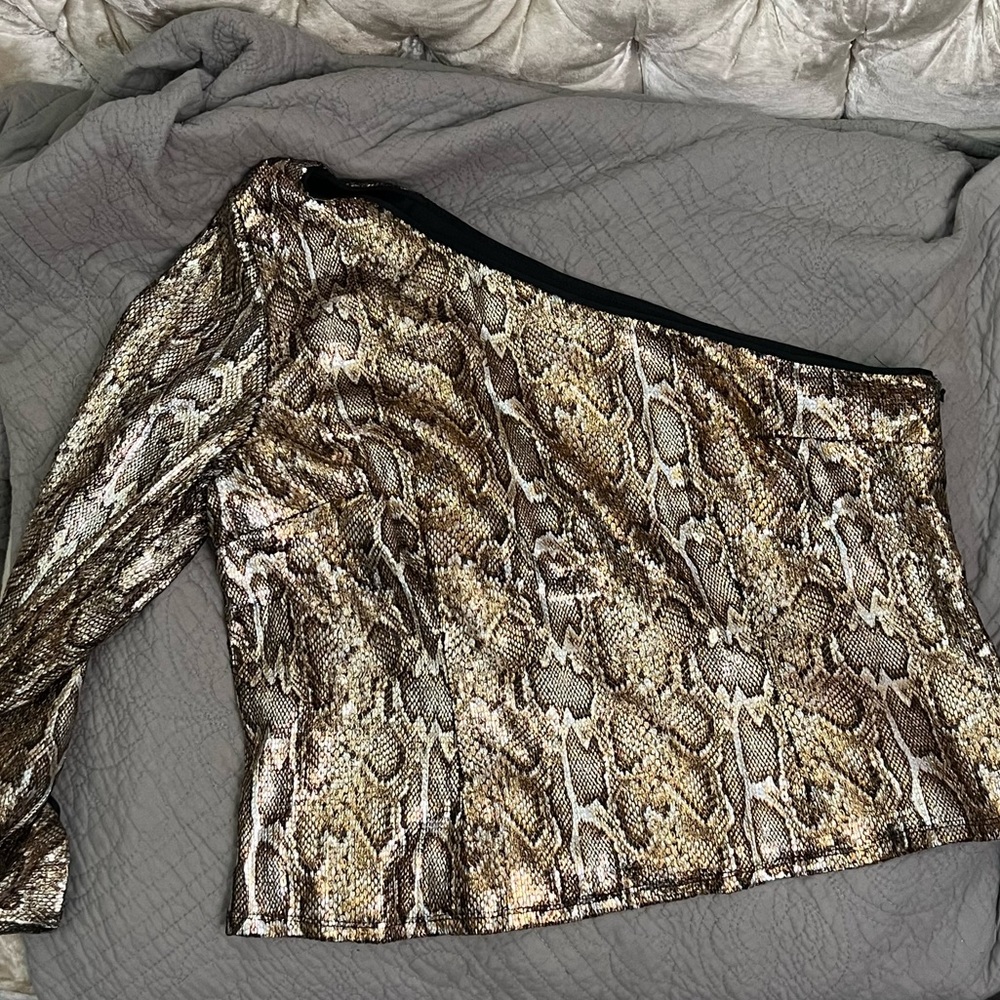 ASOS one sleeve snake print top